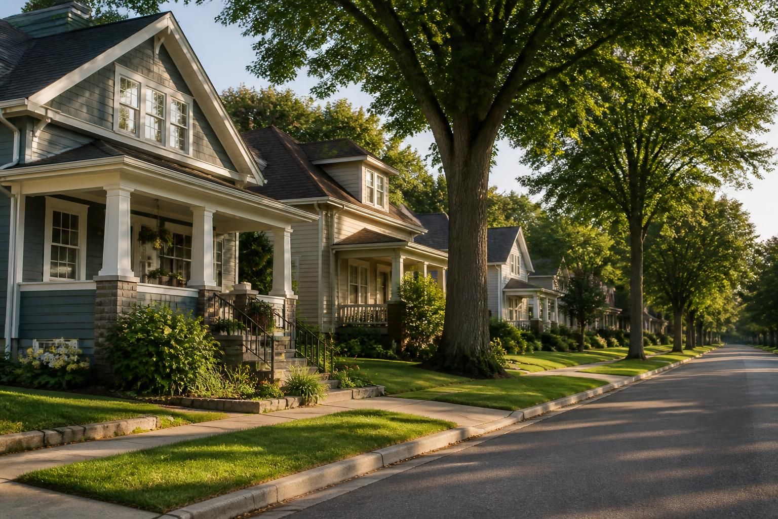 Classic El Dorado neighborhood with tidy streets and warm light.